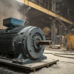 Heavy-duty induction motor in an industrial setting