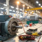 Induction motor in a factory with maintenance tools