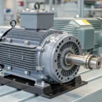 Photorealistic industrial induction motor on a multi-stage pump system
