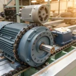 Close-up of SEW-Eurodrive motor on industrial machinery