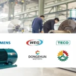 Collage of induction motor supplier logos