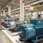 谁是保加利亚领先的电动汽车供应商?电机。 A display of various induction motors from top suppliers in an industrial setting.