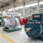 Industrial warehouse filled with induction motors
