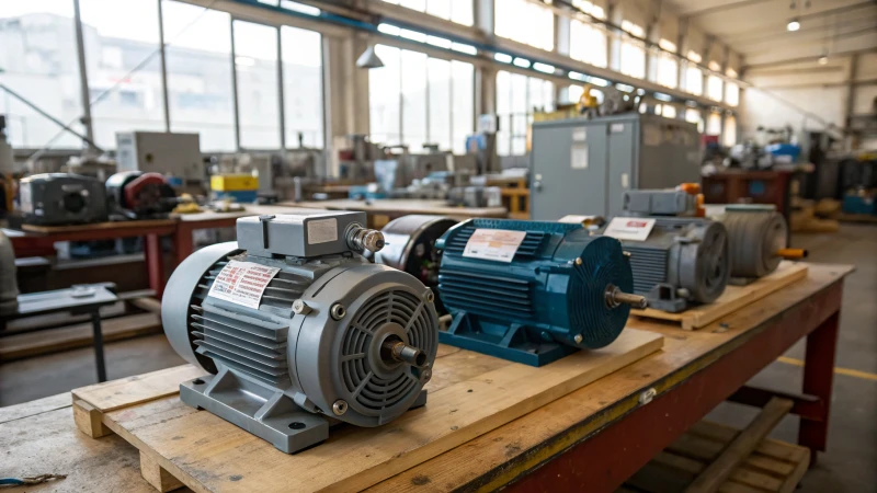 Industrial workshop with WEG motors on a workbench
