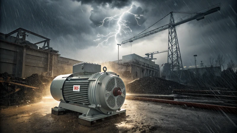 Rugged ABB motor in harsh weather conditions