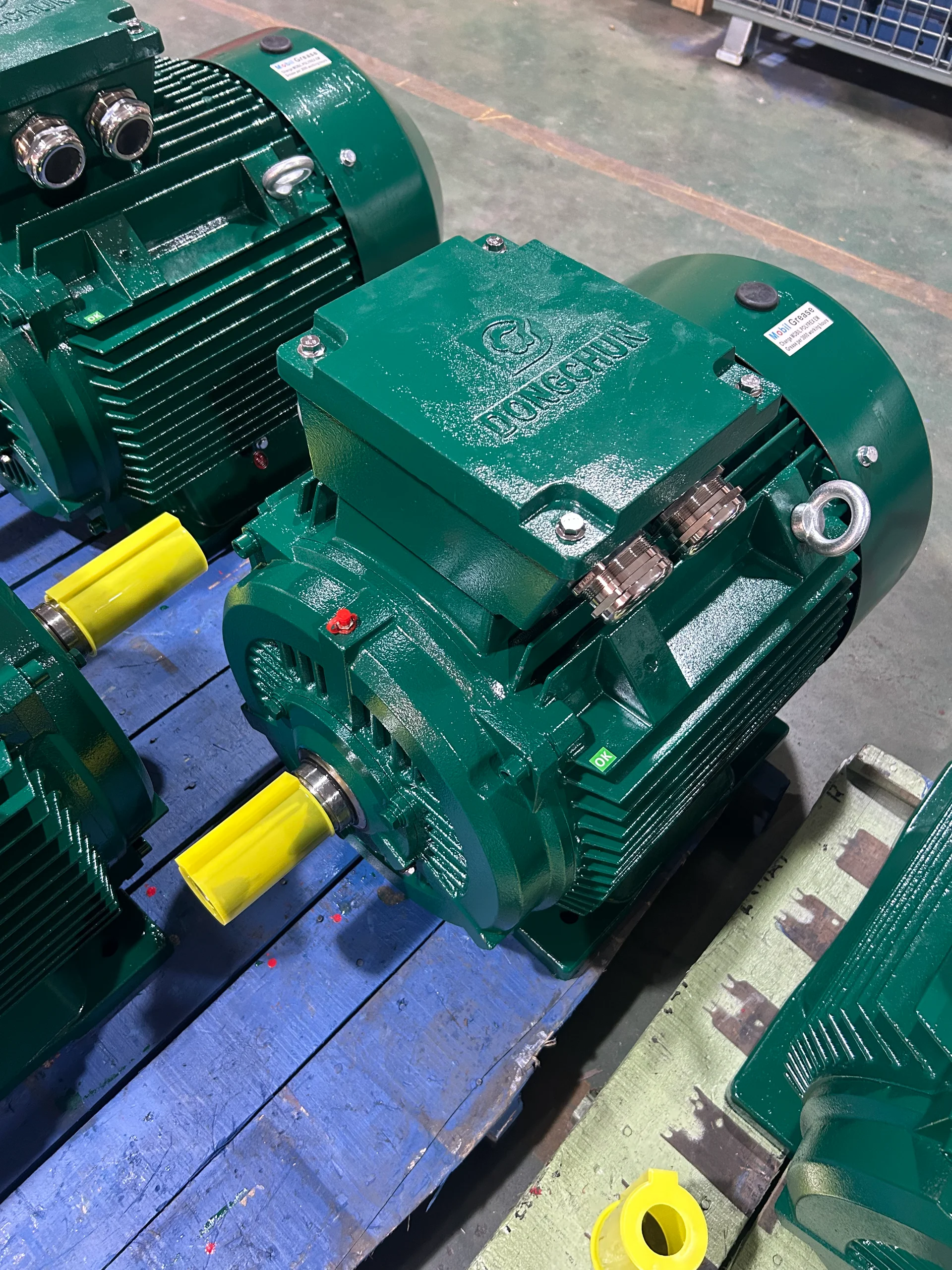 Electric motor quality control testing station with high-voltage test equipment and data recording systems Quality control testing station with motor testing equipment and digital instruments