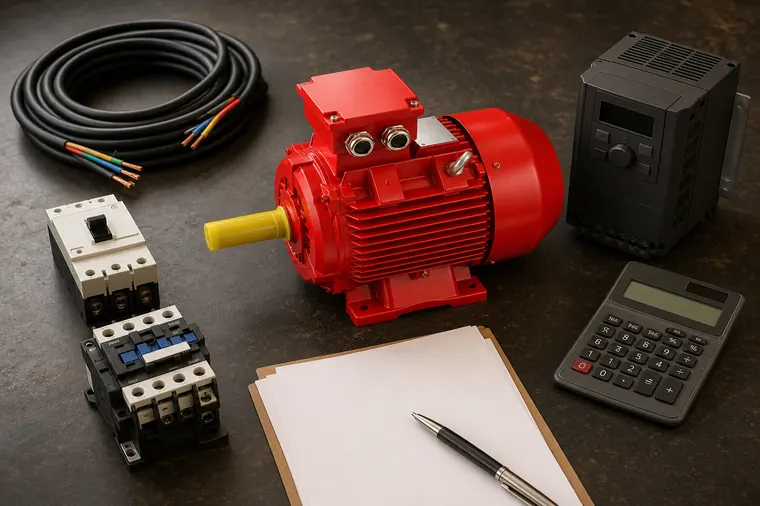 Electric motor quotation is compared with cable contactor protection and VFD system cost