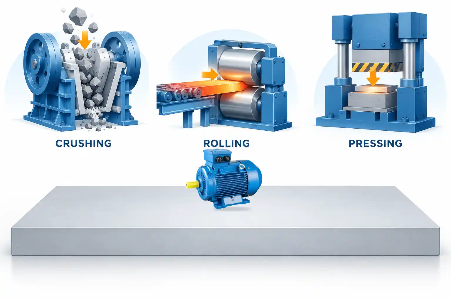 Crushing, rolling and pressing load events