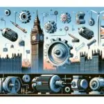 ‘Electric Motor Manufacturing in the UK’. Include images of electric motors, UK