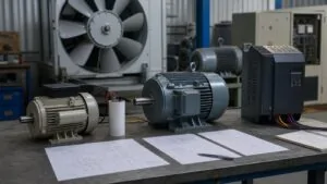 Separate single phase fan motor requests from VFD motor packages buyer procurement image with Dongchun electric motor reference